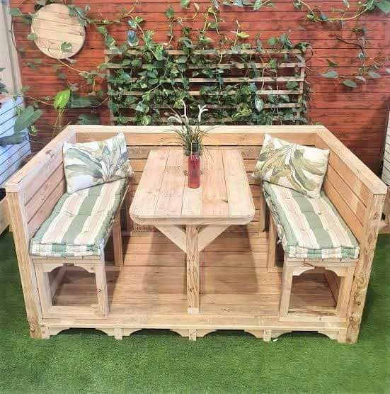 Pallet-Style Bench & Table Set