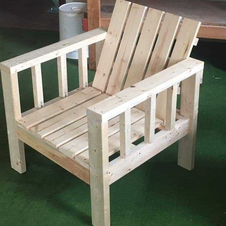 Slatted Wooden Garden Chair with Backrest