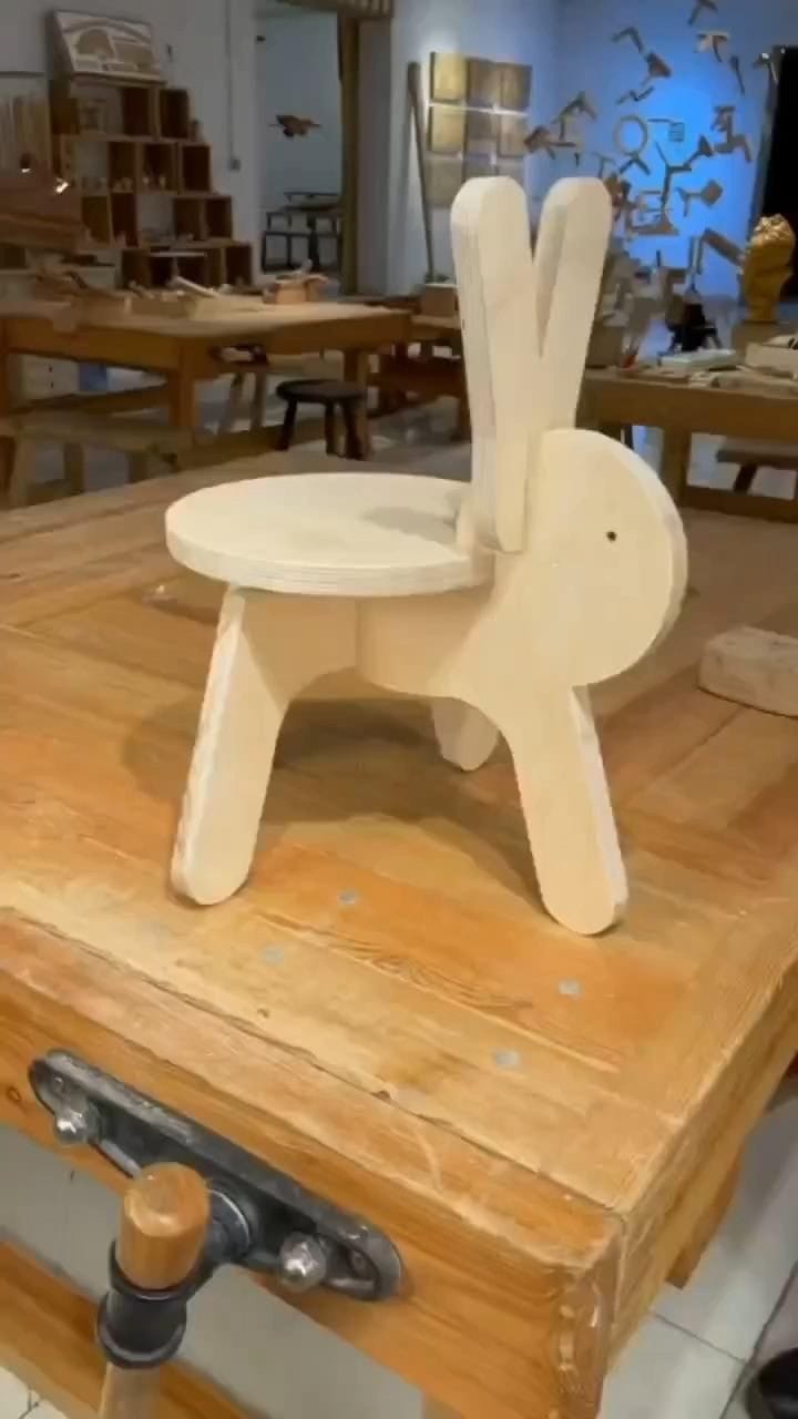 Wooden Bunny Chair (Kids Furniture)