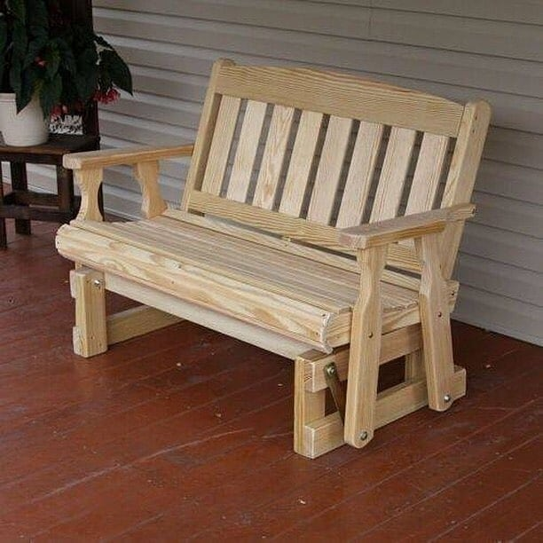 Wooden Porch Glider Bench